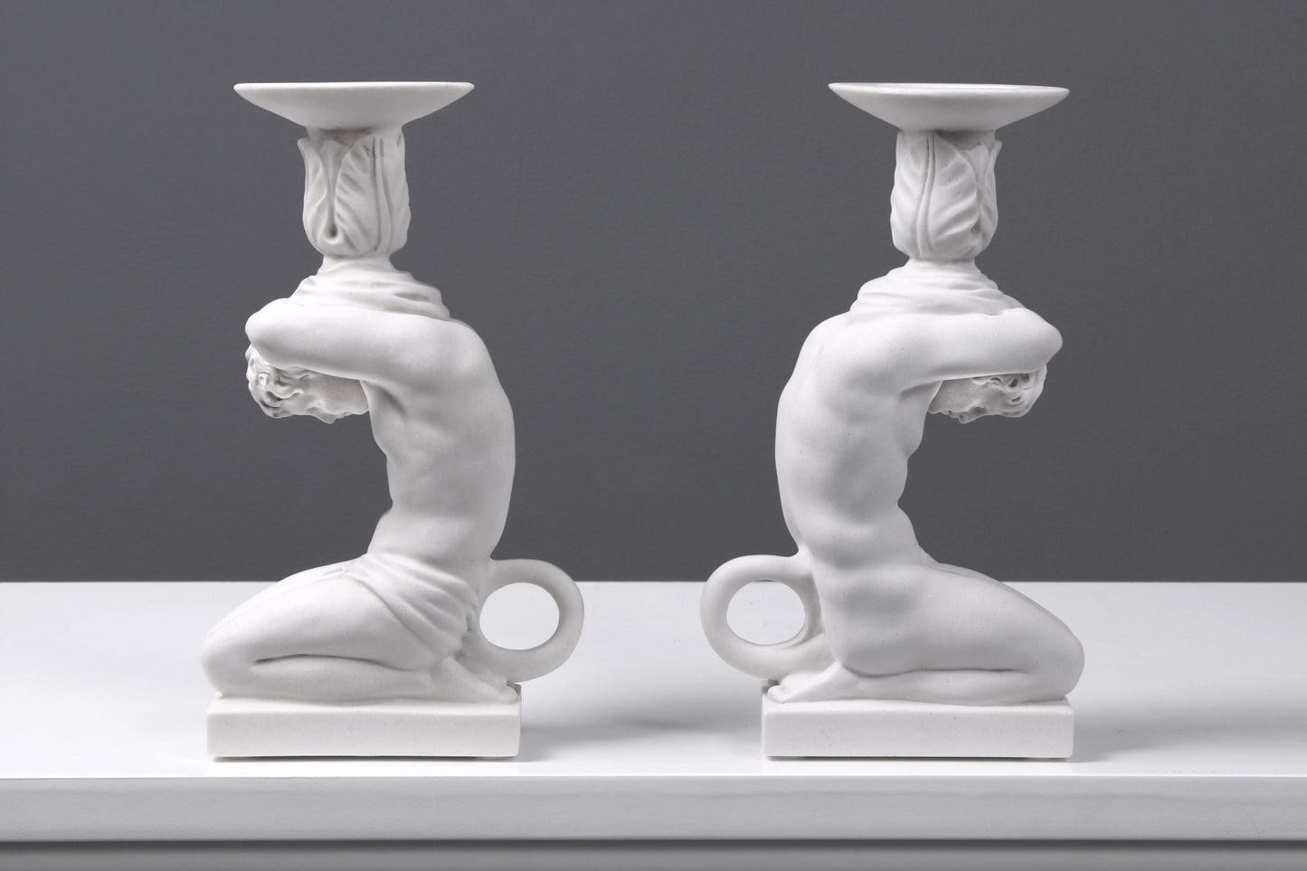Atlas Candle Holder Statue in Pair (Small)