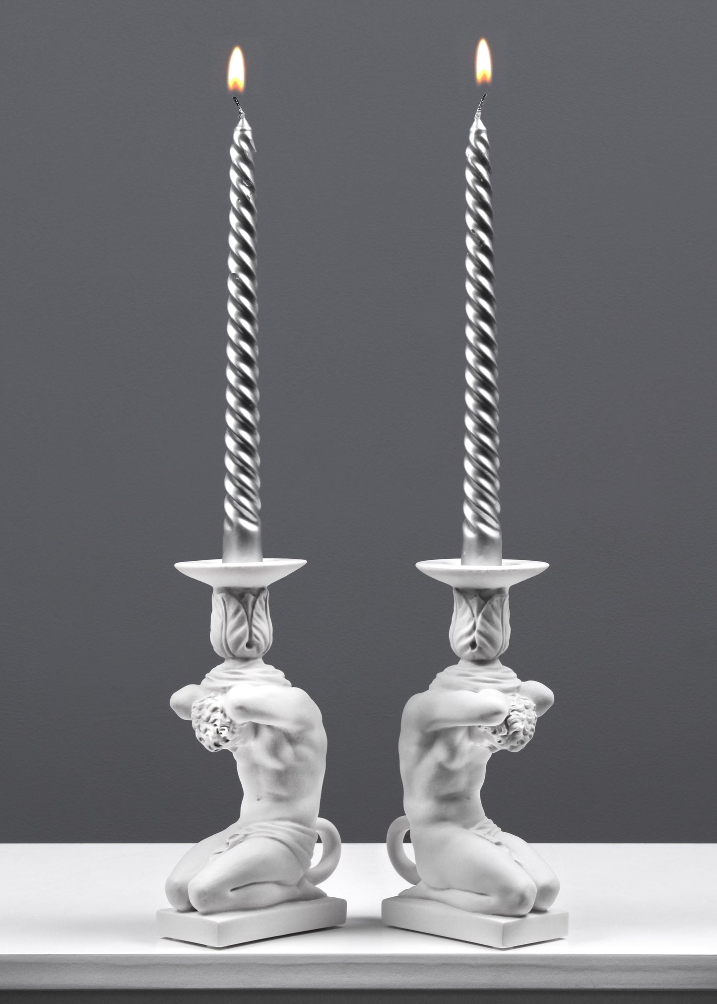 Atlas Candle Holder Statue in Pair (Small)