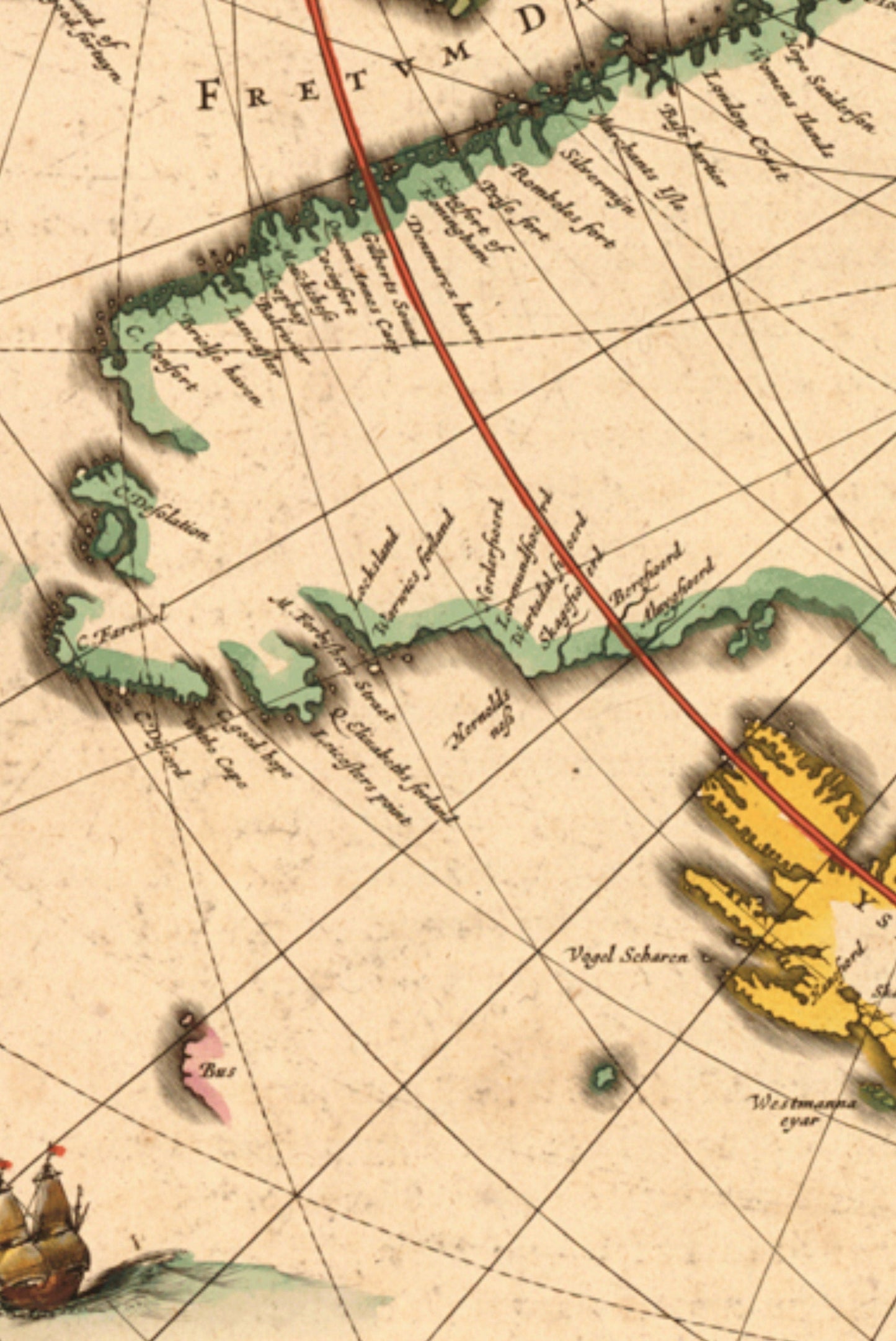 Arctic Region Map dated 1638