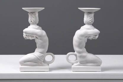 Atlas Candle Holder Statue in Pair (Small)
