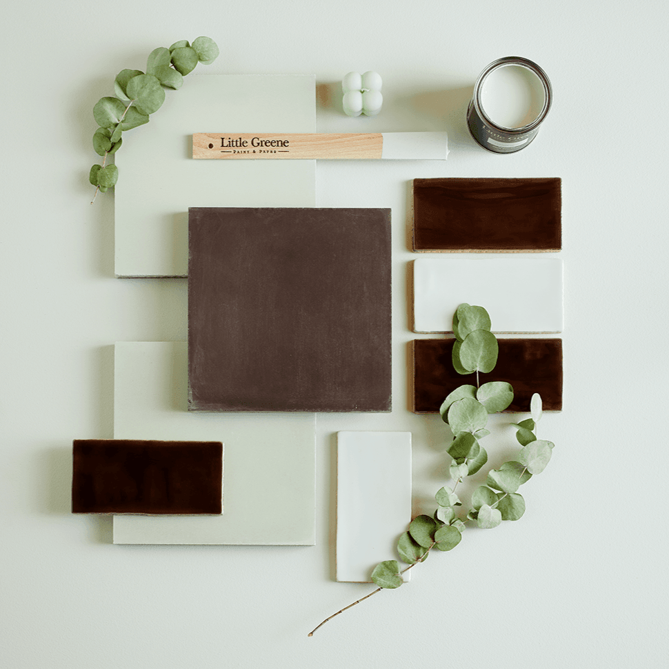 Little Greene Aquamarine Pale Herringbone Tile