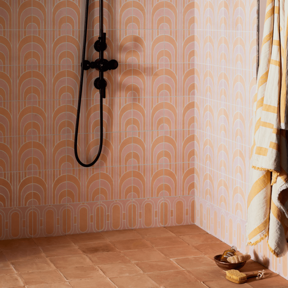 Art Deco Loop Blush Tile