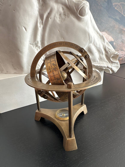 Armillary Sphere with Compass (Brass)