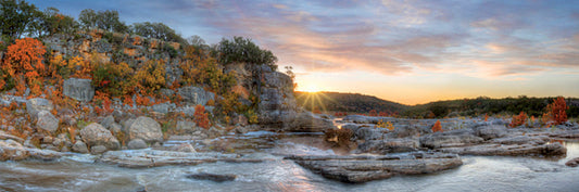 Autumn Colors Pano at Pedernales Falls 1 Art by Rob Greebon