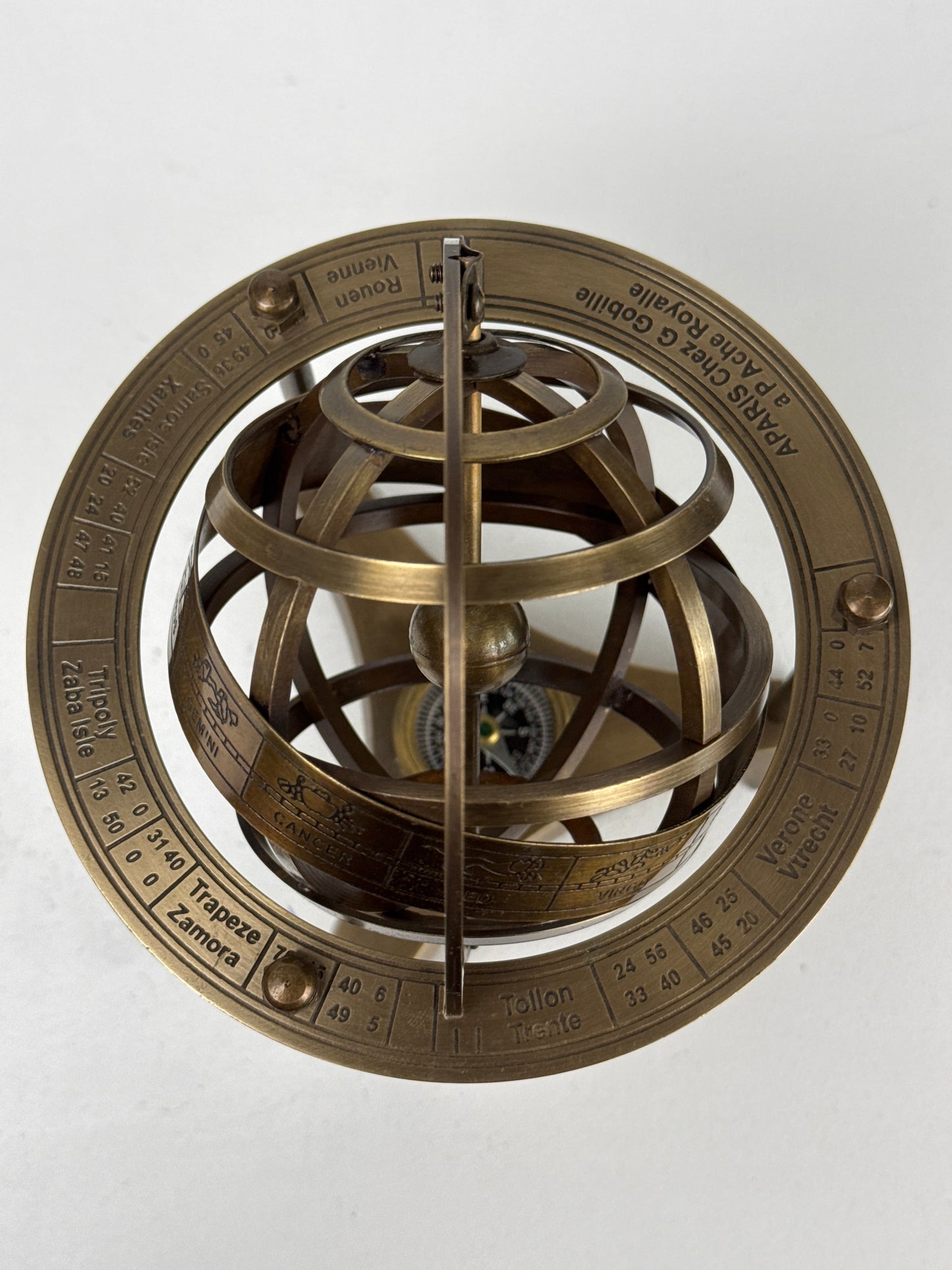 Armillary Sphere with Compass (Brass)