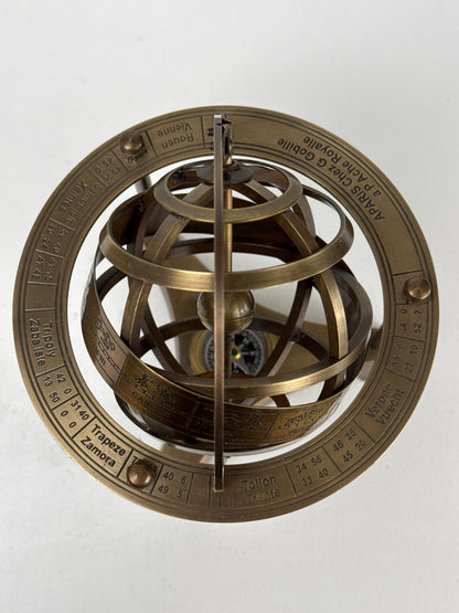 Armillary Sphere with Compass (Brass)