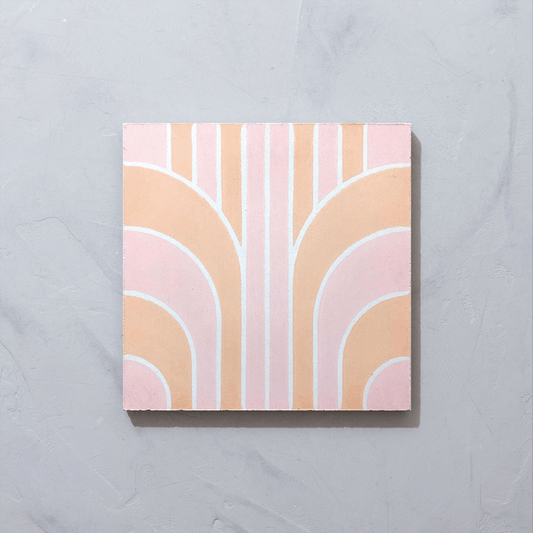 Art Deco Curve Blush Tile