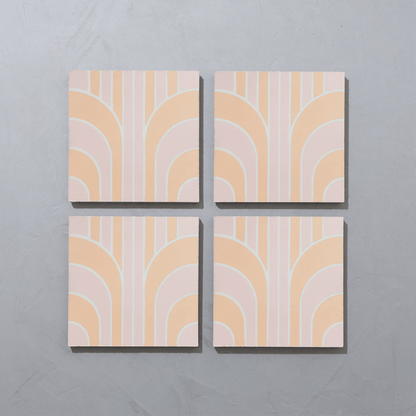 Art Deco Curve Blush Tile