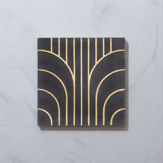 Art Deco Curve Ebony Tile