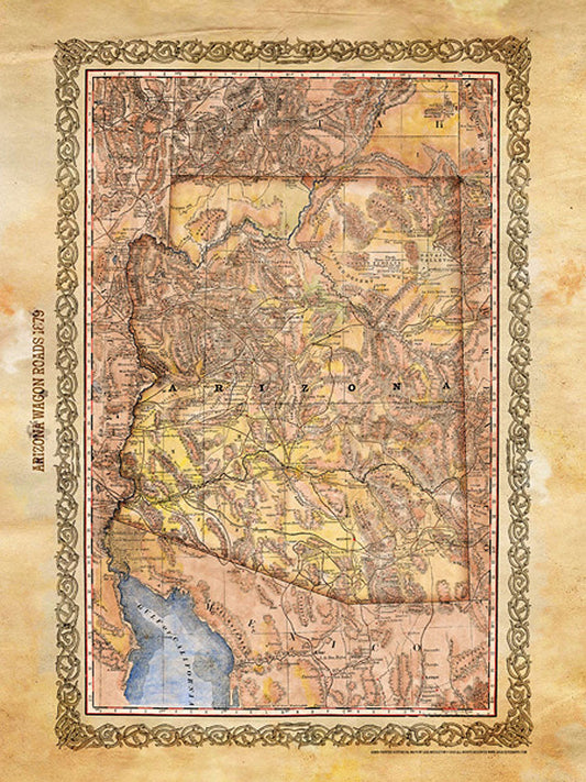 Arizona Wagon Roads Map by Lisa Middleton
