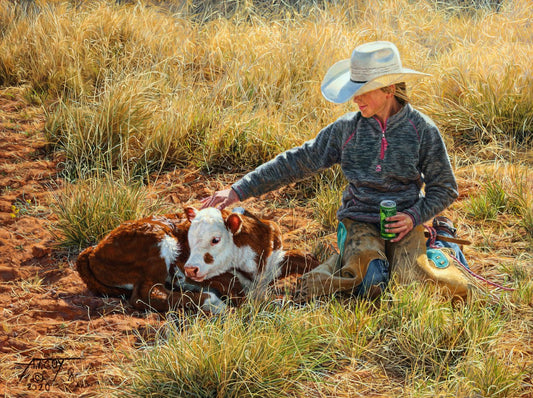 A Soft Touch Cowgirl Art Prints by Tim Cox