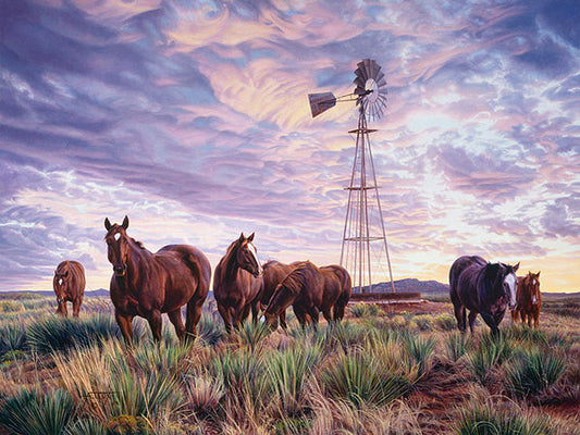 At the End of the Day Western Art by Tim Cox