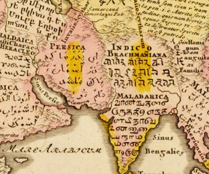 Asia Language Map dated 1746