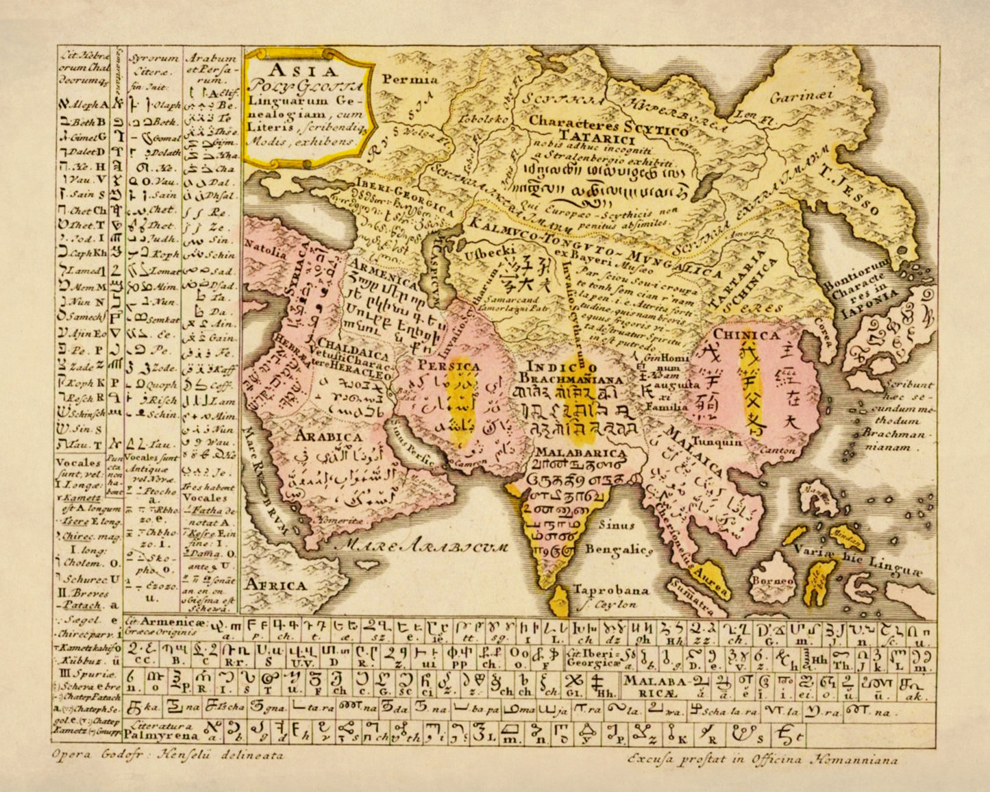 Asia Language Map dated 1746